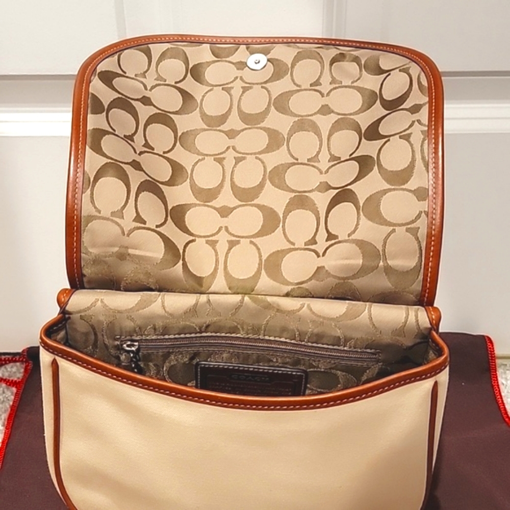 NWT Coach Rare Vintage Varsity Striped Denim Crossbody Bag 6867 - Picture 5 of 6